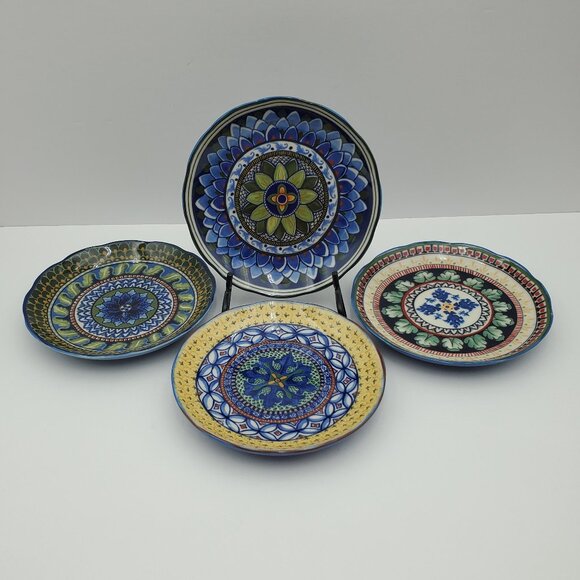 Williams Sonoma Sicily Appetizer Plates Multicolored Mosaic Dessert Bread Plates - Picture 1 of 7